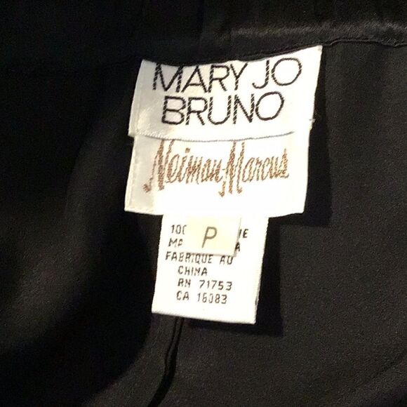 Mary Jo Bruno Neiman Marcus Pants Black Silk Loungewear Elastic Waist Size 12P - Picture 5 of 12